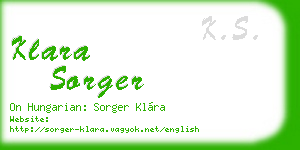 klara sorger business card